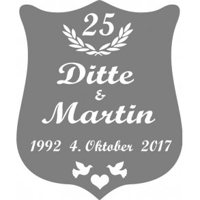 25 r - Skjold til slvbryllup - Fix og frdig