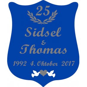 25 r - Skjold til slvbryllup - Fix og frdig