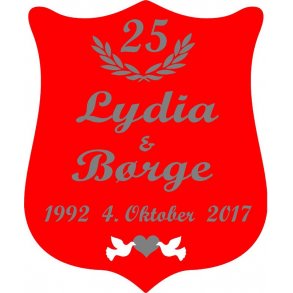 25 r - Skjold til slvbryllup - Fix og frdig