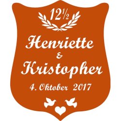 12,5 r - Skjold til kobberbryllup - Fix og frdig