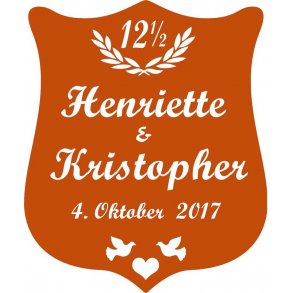 12,5 r - Skjold til kobberbryllup - Fix og frdig