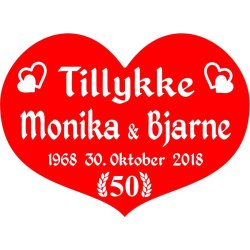 50 r - Hjerte til guldbryllup - Fix og frdig