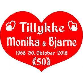 50 r - Hjerte til guldbryllup - Fix og frdig