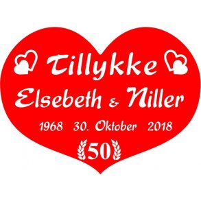 50 r - Hjerte til guldbryllup - Fix og frdig