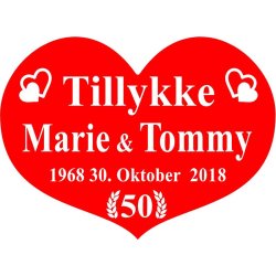 50 r - Hjerte til guldbryllup - Fix og frdig