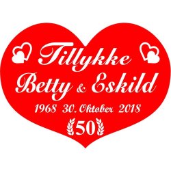 50 r - Hjerte til guldbryllup - Fix og frdig