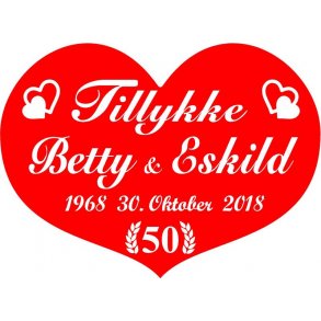 50 r - Hjerte til guldbryllup - Fix og frdig