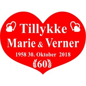 60 år - Hjerte til diamantbryllup -Fix og færdig