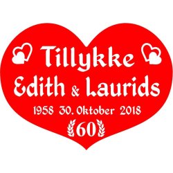60 &aring;r - Hjerte til diamantbryllup -Fix og f&aelig;rdig
