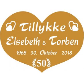 50 r - Hjerte til guldbryllup - Fix og frdig