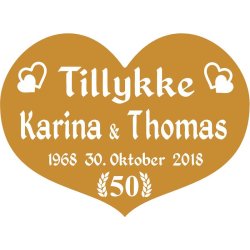 50 r - Hjerte til guldbryllup - Fix og frdig