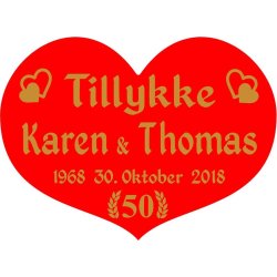 50 r - Hjerte til guldbryllup - Fix og frdig