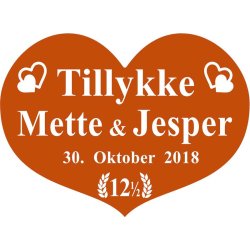 12,5 r - Hjerte til kobberbryllup - Fix og frdig