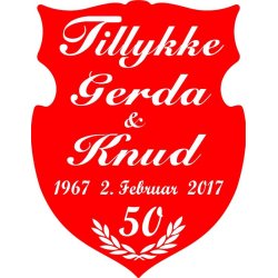 50 r - Skjold til guldbryllup - Fix og frdig
