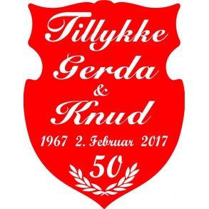 50 r - Skjold til guldbryllup - Fix og frdig