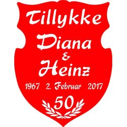 50 r - Skjold til guldbryllup - Fix og frdig