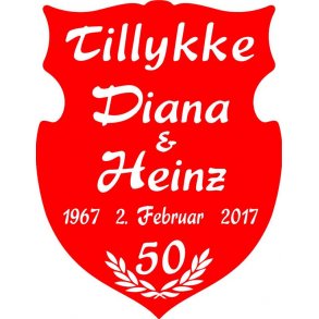 50 r - Skjold til guldbryllup - Fix og frdig