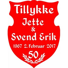 50 r - Skjold til guldbryllup - Fix og frdig