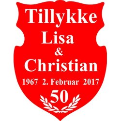 50 r - Skjold til guldbryllup - Fix og frdig