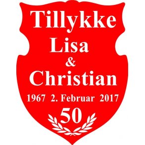 50 r - Skjold til guldbryllup - Fix og frdig