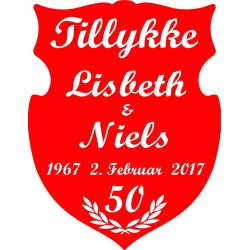 50 r - Skjold til guldbryllup - Fix og frdig