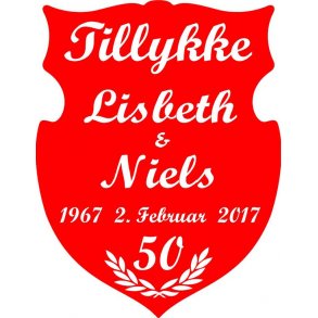 50 r - Skjold til guldbryllup - Fix og frdig