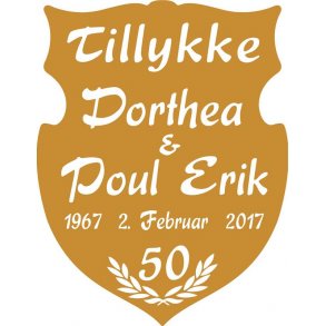 50 r - Skjold til guldbryllup - Fix og frdig