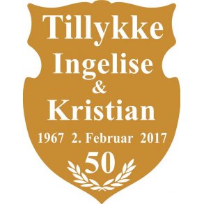 50 r - Skjold til guldbryllup - Fix og frdig