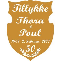 50 r - Skjold til guldbryllup - Fix og frdig
