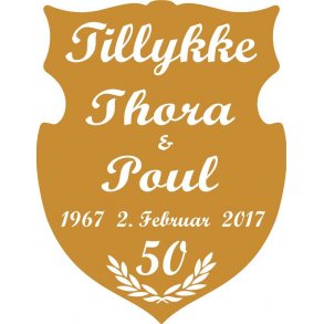 50 r - Skjold til guldbryllup - Fix og frdig