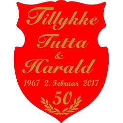 50 r - Skjold til guldbryllup - Fix og frdig