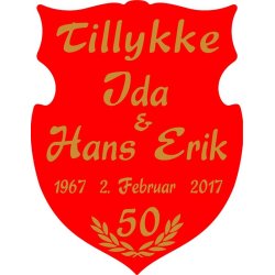 50 r - Skjold til guldbryllup - Fix og frdig