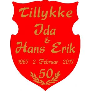50 r - Skjold til guldbryllup - Fix og frdig