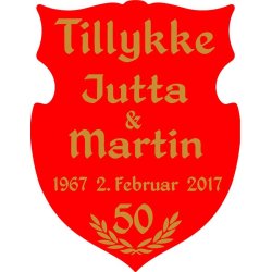 50 r - Skjold til guldbryllup - Fix og frdig