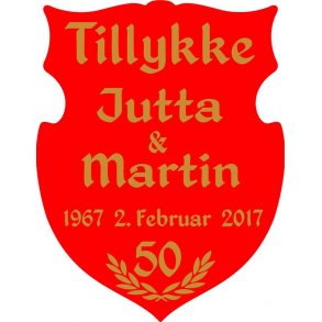 50 r - Skjold til guldbryllup - Fix og frdig