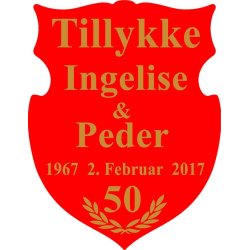 50 r - Skjold til guldbryllup - Fix og frdig