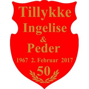 50 r - Skjold til guldbryllup - Fix og frdig