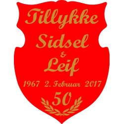 50 r - Skjold til guldbryllup - Fix og frdig