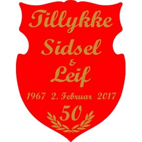 50 r - Skjold til guldbryllup - Fix og frdig