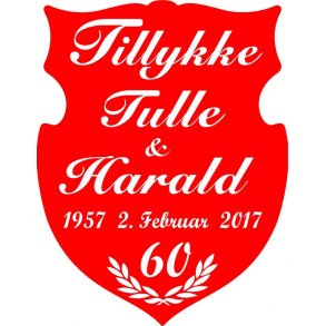 60 år - Skjold til diamantbryllup - Fix og færdig