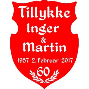 60 år - Skjold til diamantbryllup - Fix og færdig