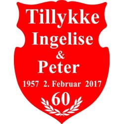 60 &aring;r - Skjold til diamantbryllup - Fix og f&aelig;rdig