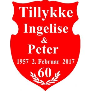 60 år - Skjold til diamantbryllup - Fix og færdig