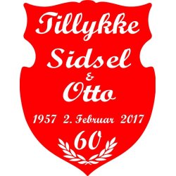 60 &aring;r - Skjold til diamantbryllup - Fix og f&aelig;rdig