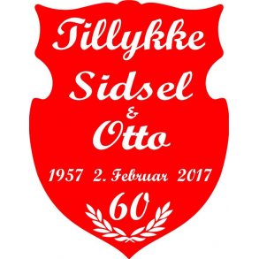 60 år - Skjold til diamantbryllup - Fix og færdig