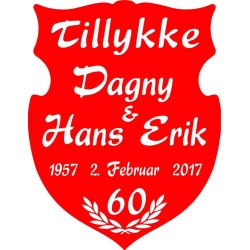 60 &aring;r - Skjold til diamantbryllup - Fix og f&aelig;rdig