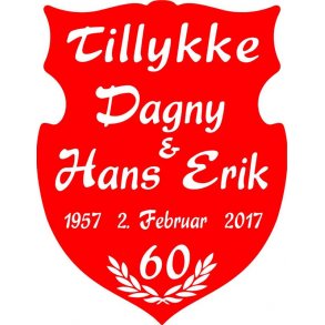 60 år - Skjold til diamantbryllup - Fix og færdig