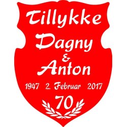 70 &aring;r - Skjold til jernbryllup - Fix og f&aelig;rdig