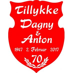 70 år - Skjold til jernbryllup - Fix og færdig