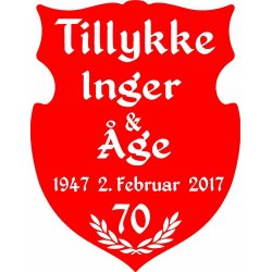 70 &aring;r - Skjold til jernbryllup - Fix og f&aelig;rdig